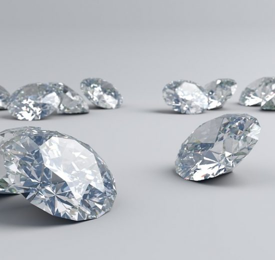 Round diamonds on gray background