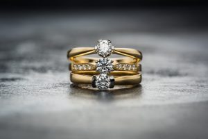 three cubic zirconia engagement rings