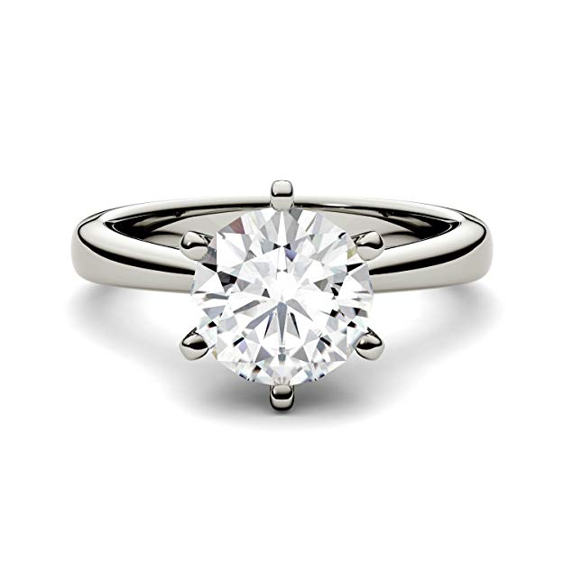 Moissanite solitaire engagement ring