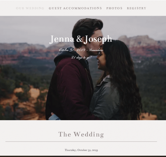 Wedding website sample
