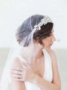 Bride with cap veil