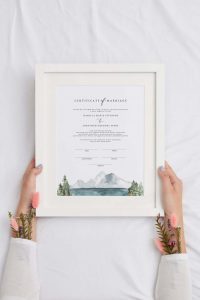 Symbolic wedding certificate