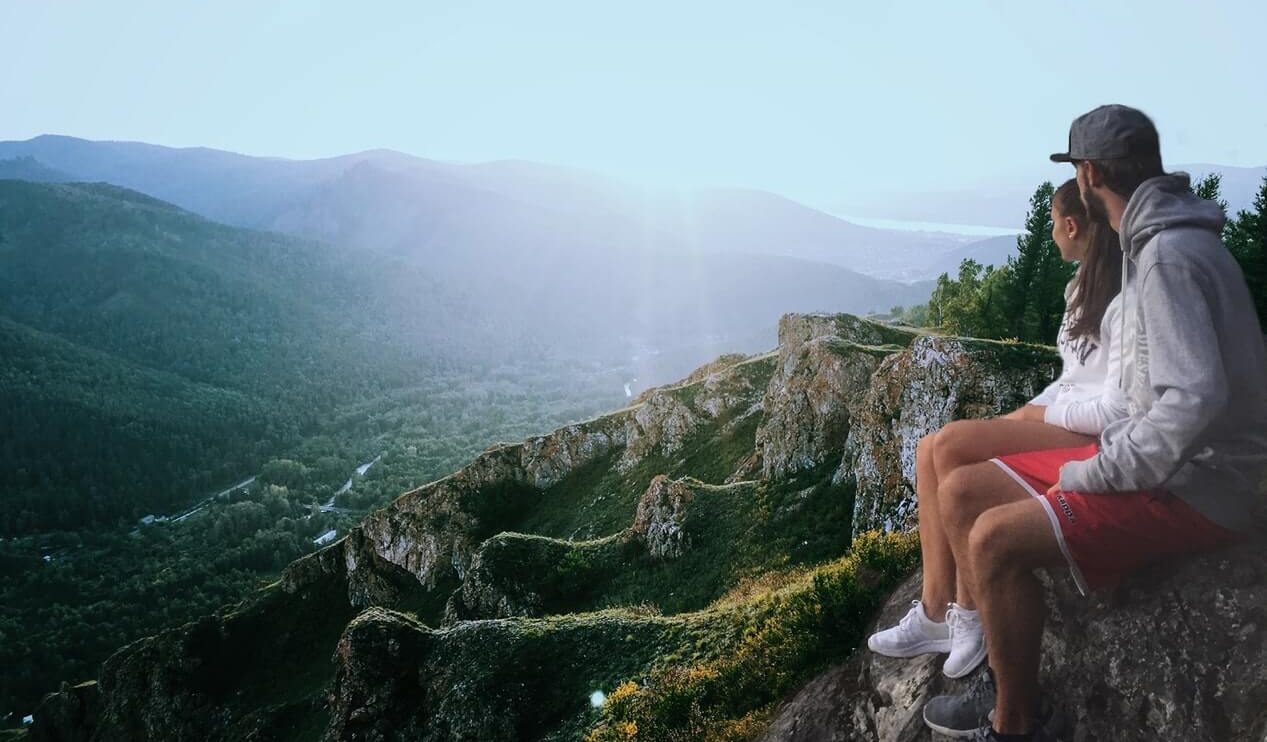 Couple wearing silicon wedding band
