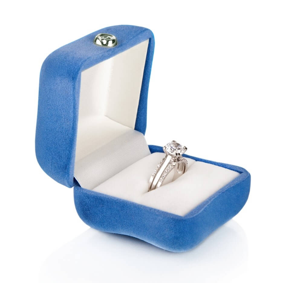 blue box engagement ring