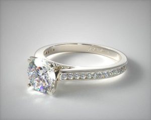 Channel set engagement ring