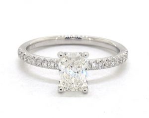 g color radiant cut diamond engagement ring