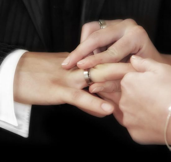 Man wearing tungsten carbide wedding ring