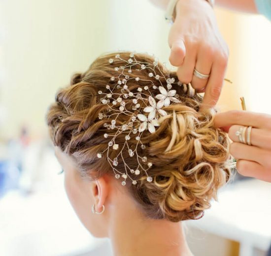 Bride with hair accessory
