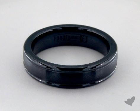 Black ceramic wedding ring