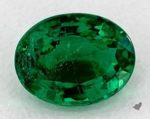 Green emerald oval shape