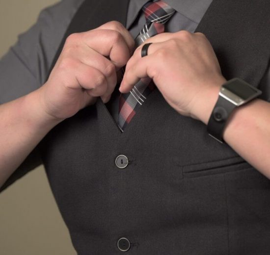 Man wearing black wedding ring