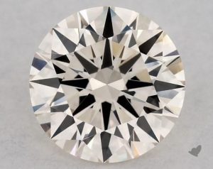 Round shape M color diamond with brown tints