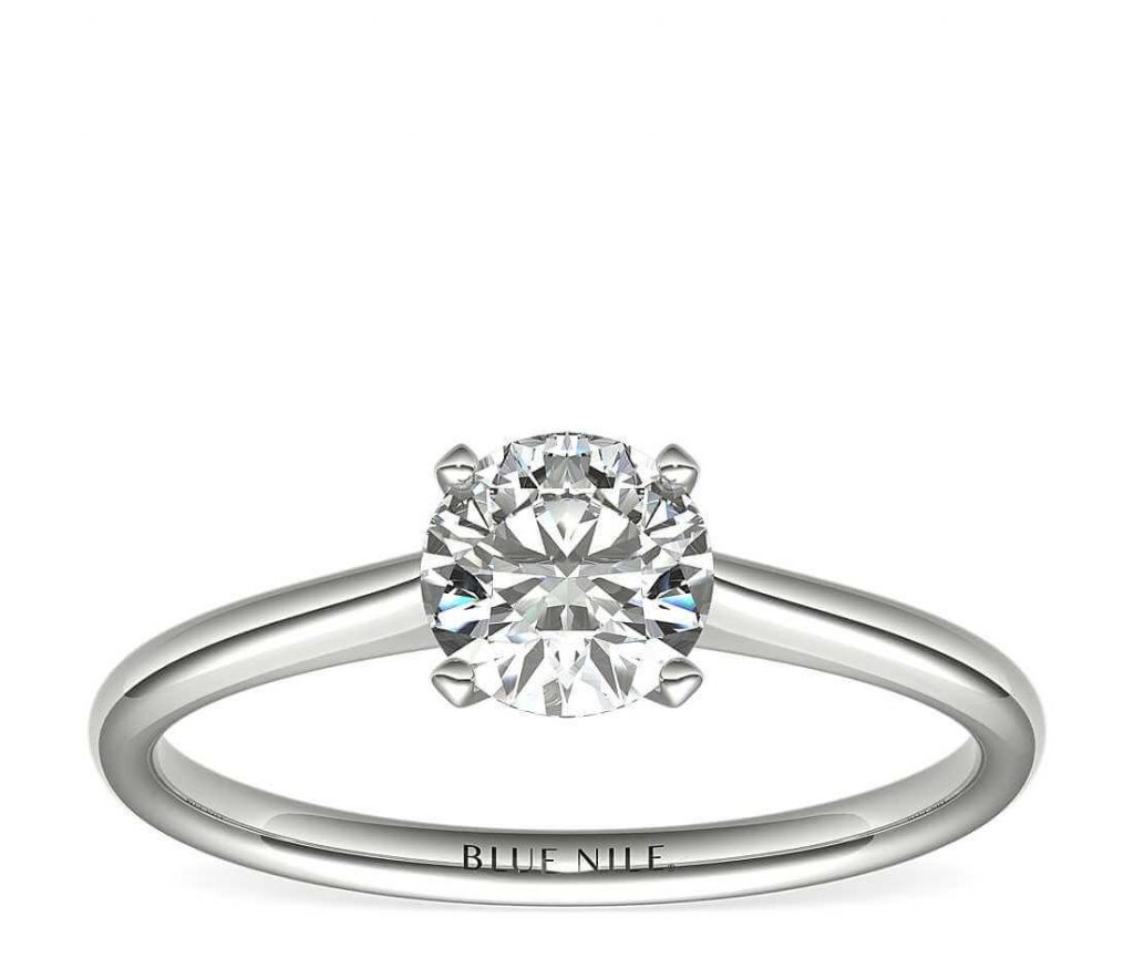 Simple solitaire engagement ring