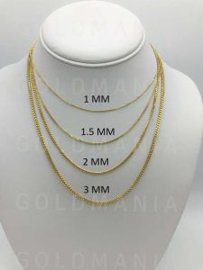 Different gold chain thickness