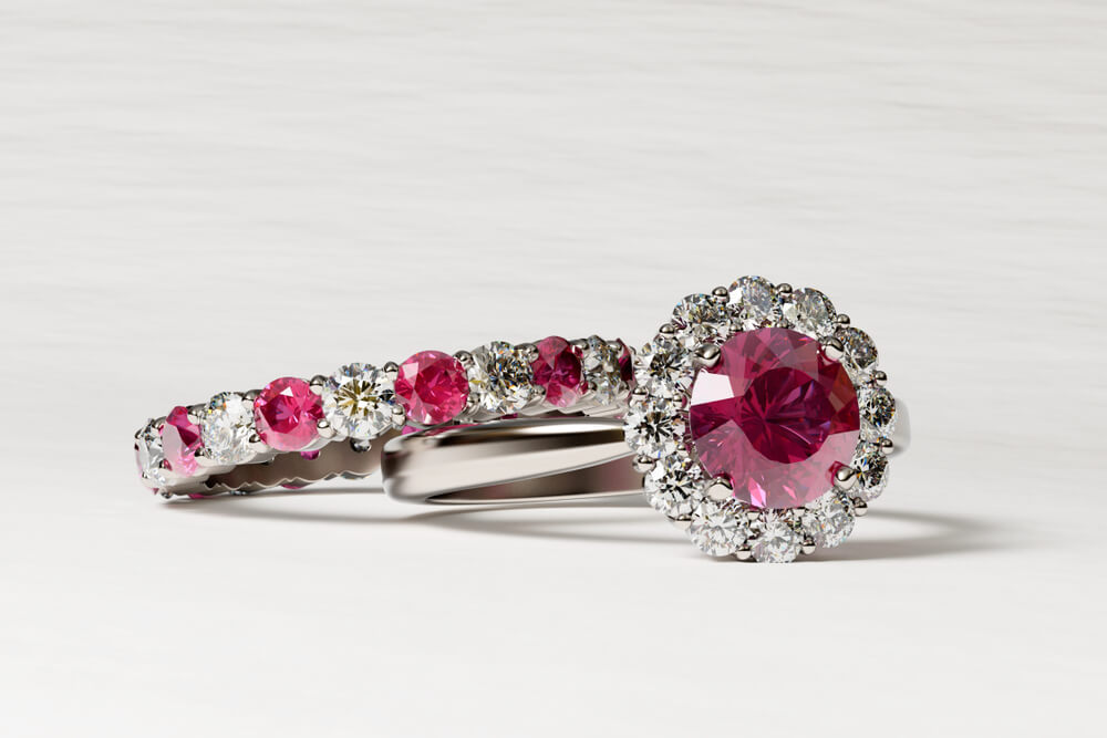 Ruby wedding and engagement rings