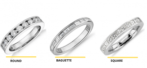 Types of stone shapes for channel ring setting