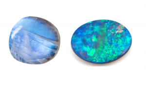 Moonstone vs opal side by side
