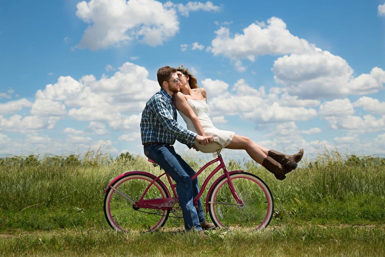 Couple on a bicycle