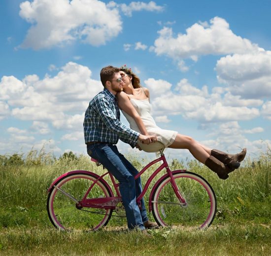 Couple on a bicycle
