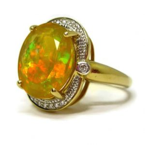Faceted opal ring