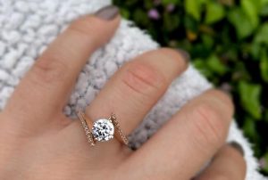 Engagement ring on girl's finger