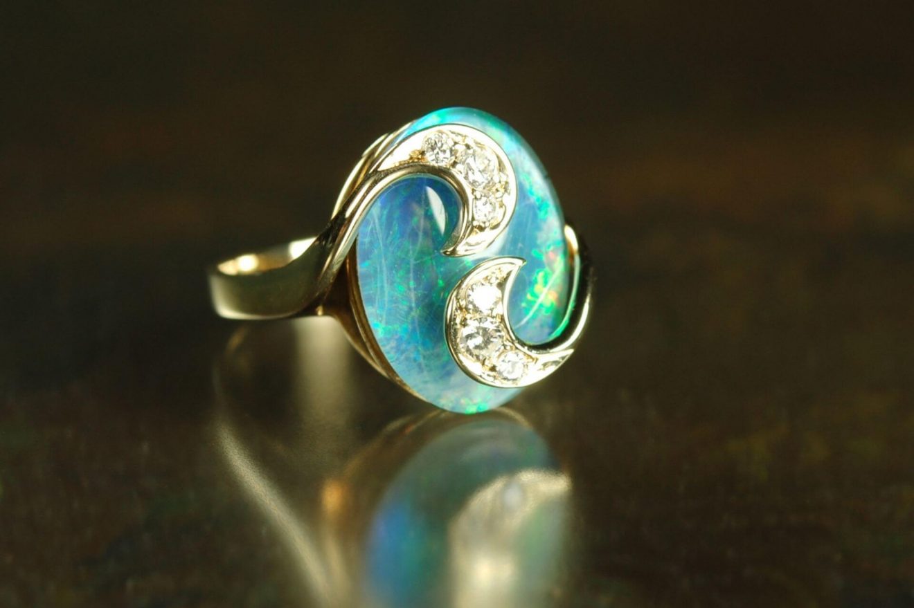 Opal engagement ring