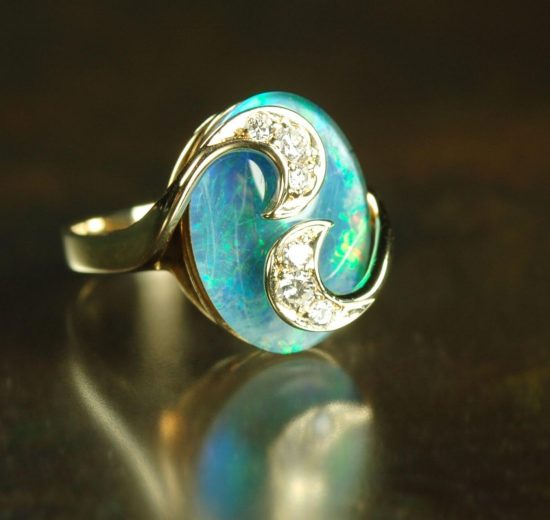 Opal engagement ring