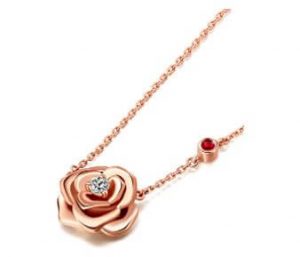 Rose gold flower pendant