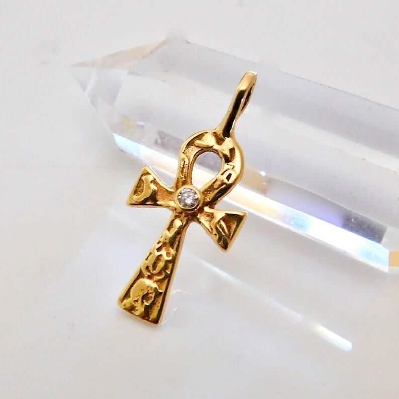 Solid gold ankh pendant