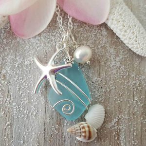 Hand made sea glass necklace