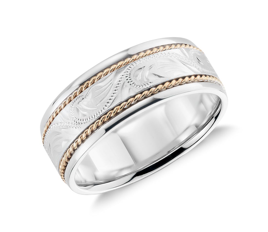 6. Two Tone Paisley Wedding Ring