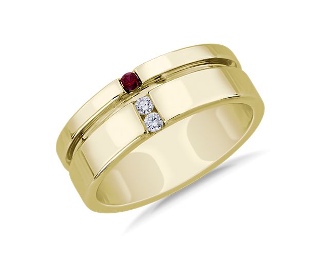 diamond and ruby wedding band
