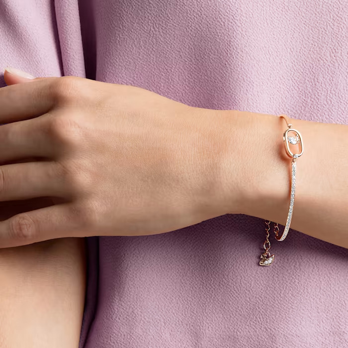 a zirconia bracelet on the woman's wrist
