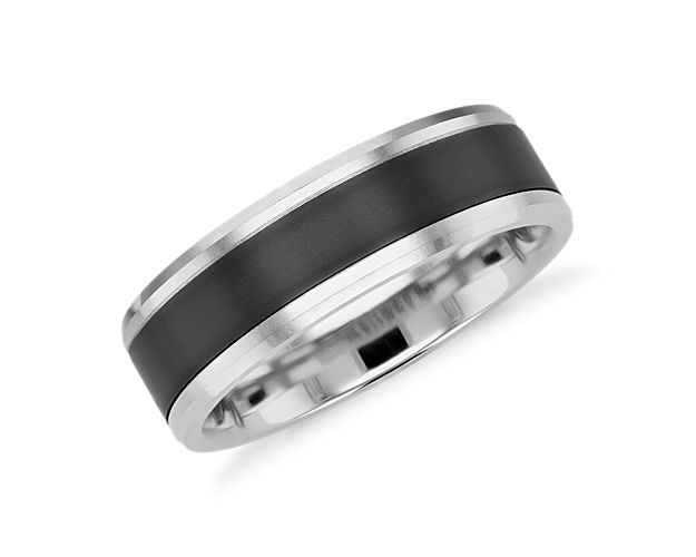 titanium and white gold wedding band